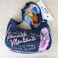 Hannah Montana Purse NWT Small Blue Denim Hand Bag Miley Cyrus Disney NEW Stones