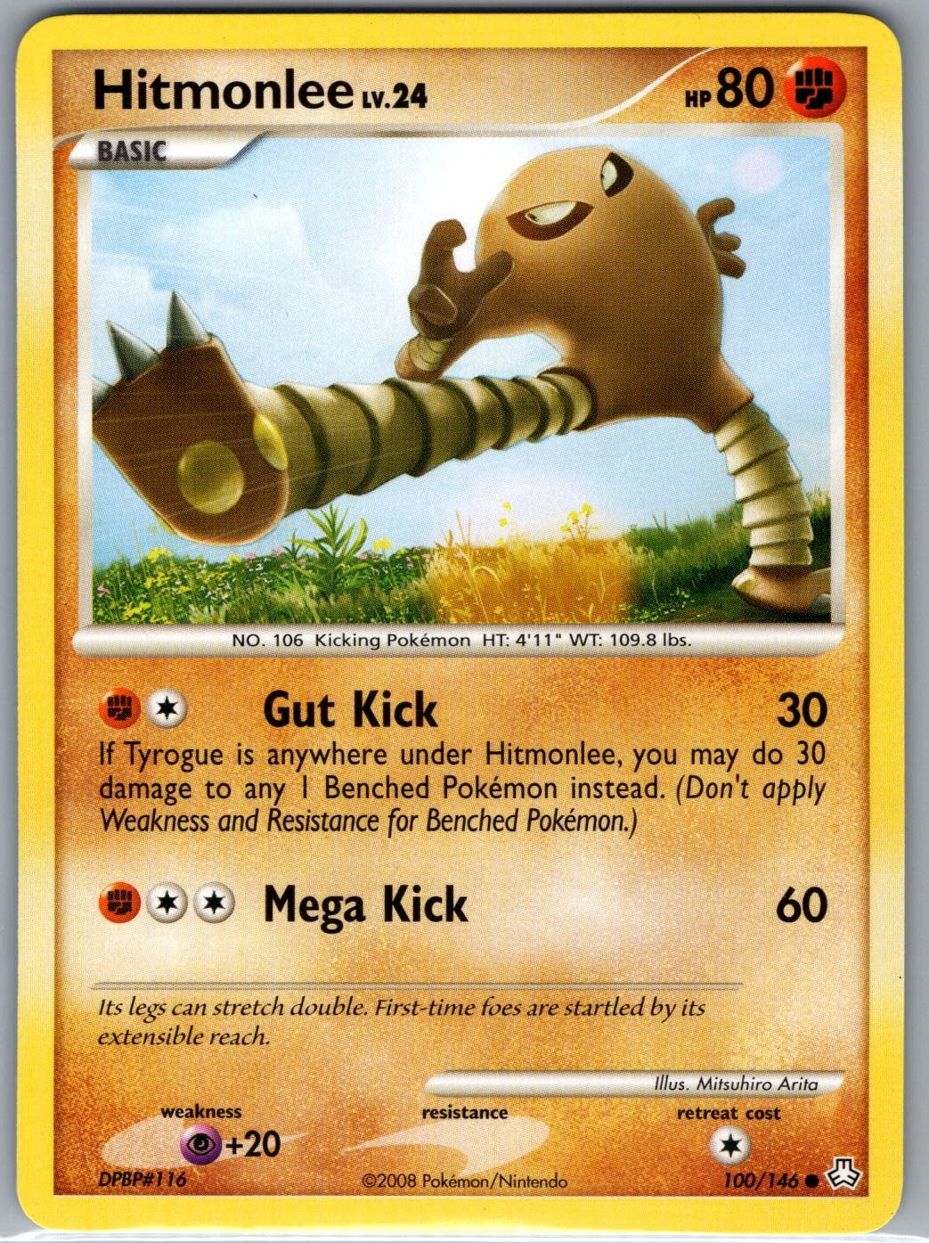 Hitmonlee 100/146 Non Holo Legends Awakened - Pokemon Card - NM