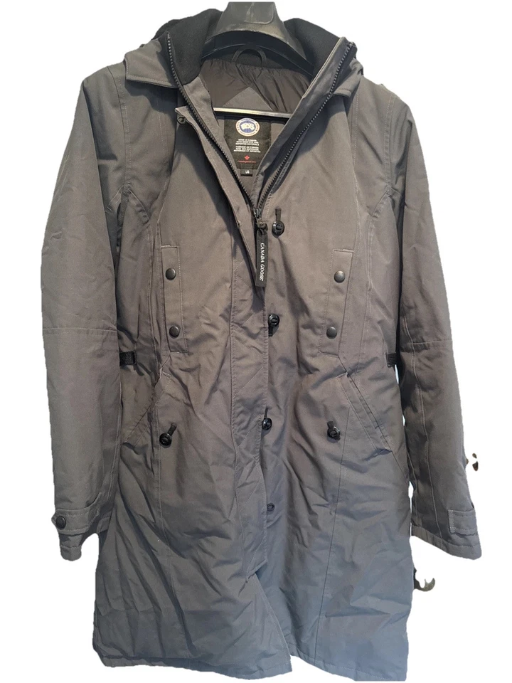 Parka de plumón Canada Goose Kensington con chaqueta de abrigo de piel para mujer mediana negra 2506L Foto 2 de 4