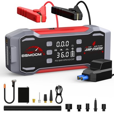 9000A KFZ Auto Starthilfe Powerbank Booster Batterie mit Luftpumpe Kompressor