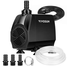 VIVOSUN 1050 GPH 100W Submersible Water Pump, Quiet Fountain Pump Open Box