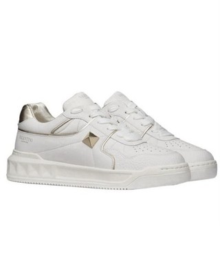 Valentino Garavani One Stud Sneakers Women s 8 EU 38 White Leather Low Top