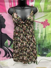 Summer Floral Sleeveless Cute Dress Size S Pleated Straps Lined Girly Summer