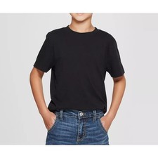 Cat and Jack Kids Black Short Sleeve Crew Neck T Shirt Size S 6