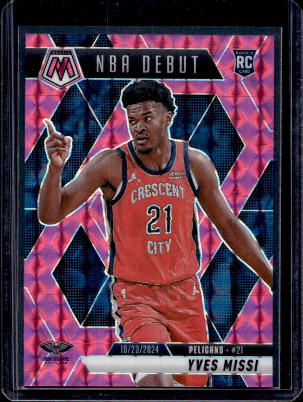 2024-25 Mosaic Yves Missi RC Pink Rookie NBA Debut #81/175 Pelicans