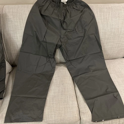 Stearns Rain Jacket/Pants Mens Large Gray Hooded Dry Wear Waterproof PVC Nylon image 11