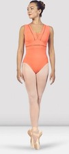 Bloch Ladies Zahra V Neckline Mesh Back Tank Leotard, Cantaloupe, P