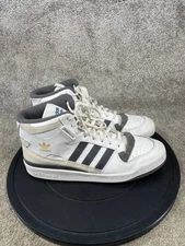 Adidas Shoe Men Size 12 Forum Mid White Gray Leather Basketball Athletic Sneaker