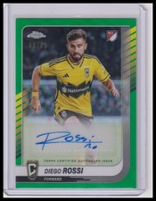 Diego Rossi Chrome 2025 Green Refractor /99 Auto