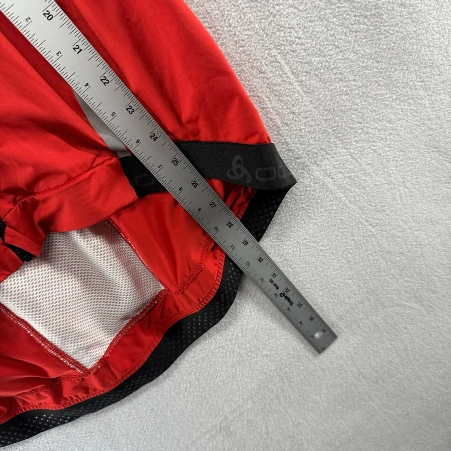 Camiseta deportiva de ciclismo Odlo para hombre grande roja blanca bolsillos de carreras cremallera completa entrenamiento Foto 4 de 4