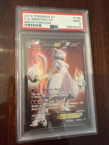 2015 POKEMON XY BREAKTHROUGH #158 FULL ART/MEWTWO EX PSA 9