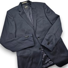 Hugo BOSS Men's Suit Jacket Navy Blue US 44L 100 Virgin Wool Double Vent Turkey