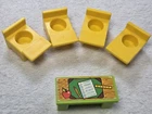 Vintage Fisher Price Little People School Desk Chairs Set Play Family Classroom