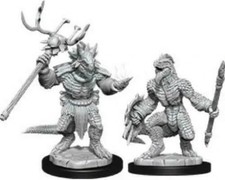 Lizardfolk Shaman 2 pk Nolzur's D D miniature Dungeons Dragons unpainted W12