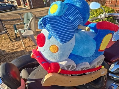 ROCKABYE Blue Train Plush Rocker