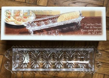 Dish crystal NEW  12" serving tray cracker cheese olives cookies Fifth Avenue