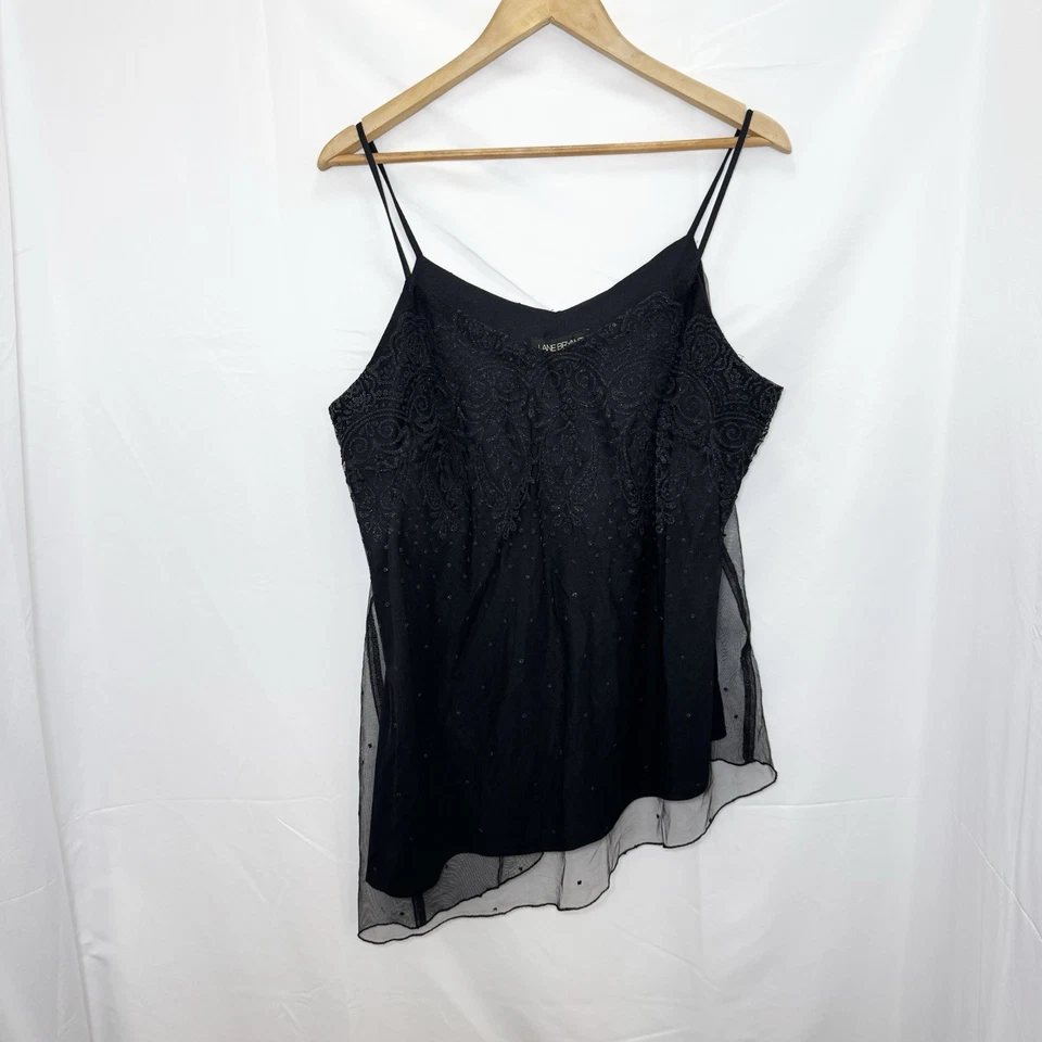 Cami asimétrica adornada negra Lane Bryant 18W Dark Fairy Grunge Whimsigoth Foto 2 de 4