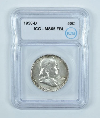 1958-D Franklin Half Dollar MS65 FBL ICG *7066