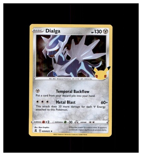 Dialga 020/025 Rare Celebrations Pokemon Holo Lightly Played