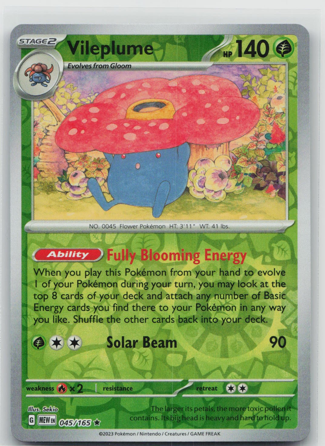 NM Vileplume 045/165 Rare 151 Pokemon Reverse Holo