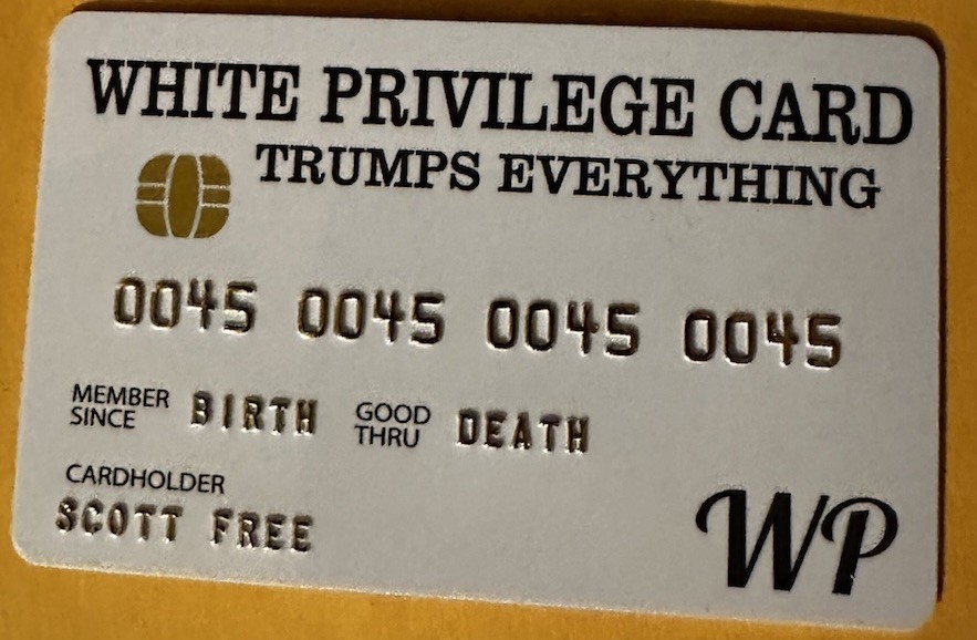 W. Privilege Card Novelty Plastic Credit Card Trump MAGA Joke Funny Card