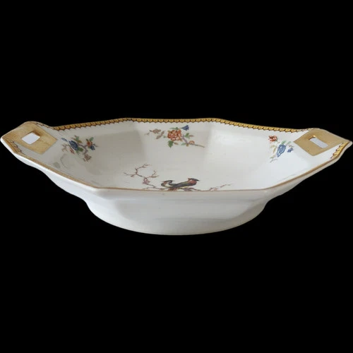 Antique Theodore Haviland Limoges France Round Vegetable Bowl Bird & Floral with