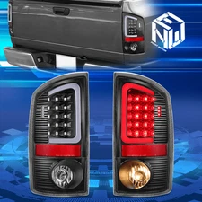 For 07-09 Dodge Ram 3D LED Black Clear Rear Tail Brake Light Lamps Replacement