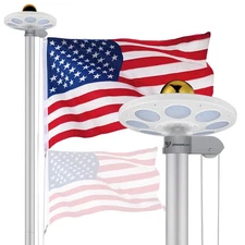 Yescom Bravery 20Ft Sectional Flag Pole with 136 LED Solar Light US Flag Garden