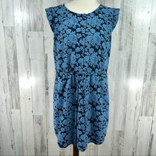 CAbi Women's‎ Blue Floral Boho Classic Dress Sz S