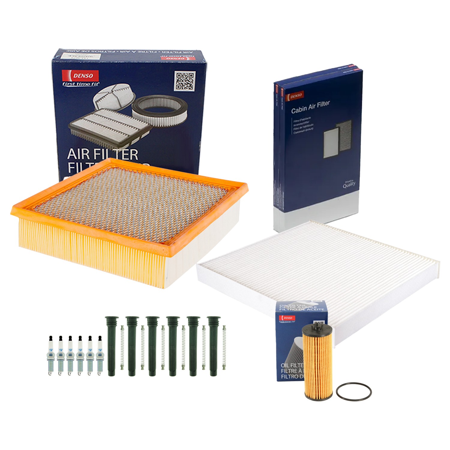 Denso Tune Up Kit NGK 6 Spark Plugs  Boots Kit for Durango Grand Cherokee V6