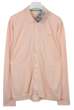 PYUA Polo Homme Manches Longues Coton Bio Rose Col Boutonné 2X Large