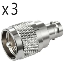 3 Pack Lot UHF PL-259 Male to BNC Female RF Radio Antenna Coax Adapter Converter