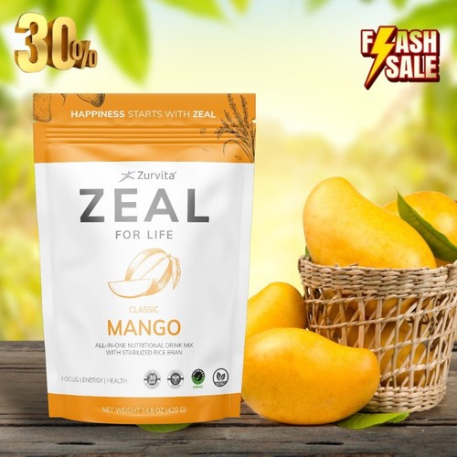HOT SALE! Zeal Mango 30 Servings – Boost Energy & Focus | FREE SHIPPING