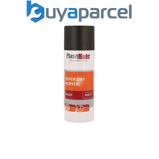PlastiKote 71008 Quick Dry Acrylic Spray 400ml Black Matt for sale