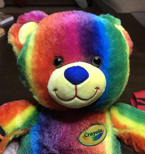 Build A Bear Workshop 2021 Crayola Teddy Cub 16" Plush 029166 Rainbow Stripe EUC - Picture 4 of 10