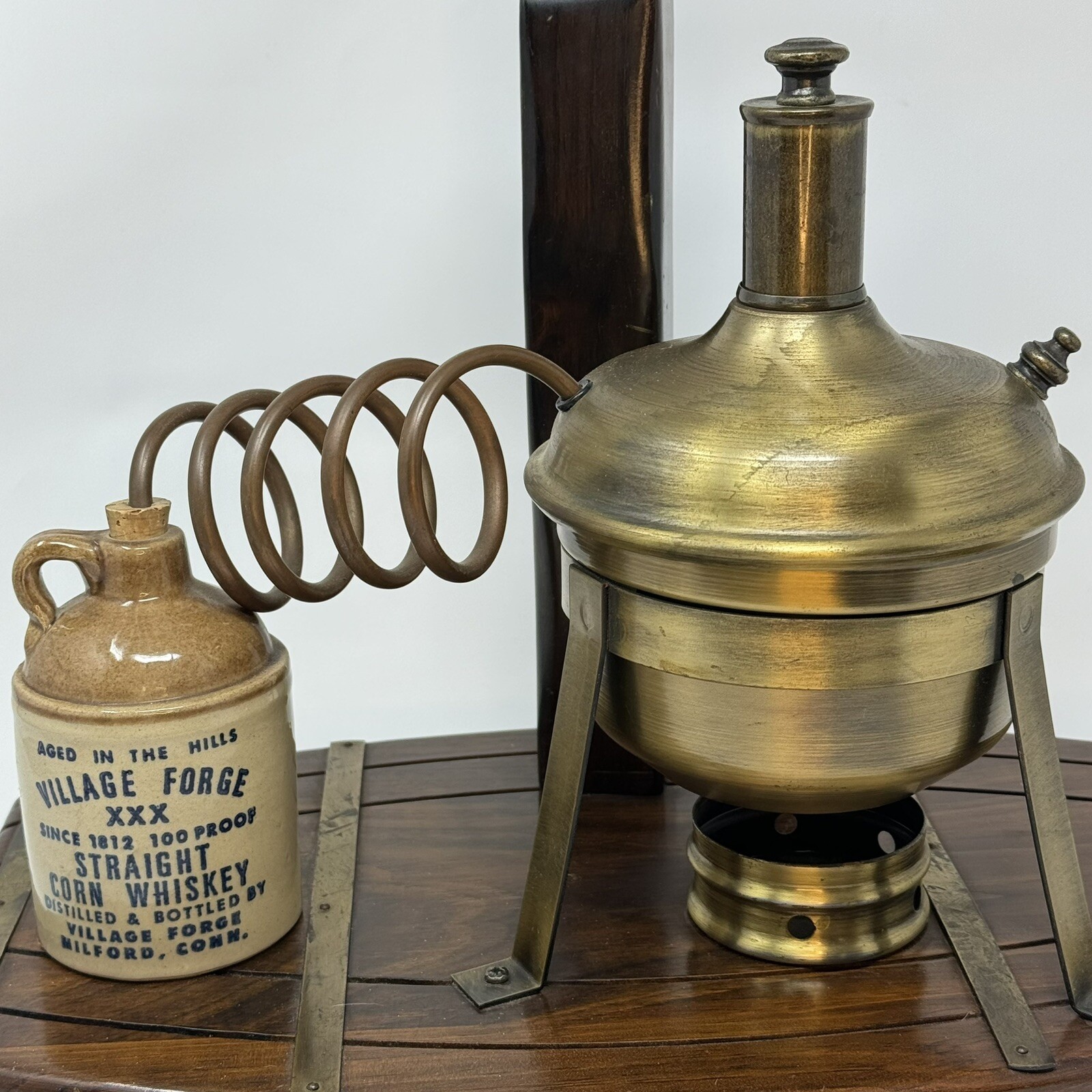 Moonshine Whiskey Still Electric Table Lamp Mancave MCM Unique Vintage