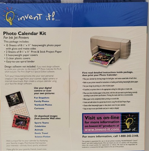 NEW Invent It Photo Calendar Kit For Inkjet Printers Factory Sealed EBay
