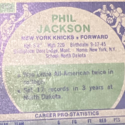1975-76 Topps #111 Phil Jackson New York Knicks Basketball Card - Picture 9 of 14