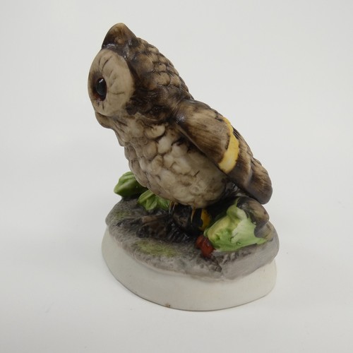 Vintage UCGC Korea Bisque Porcelain Owl Figurine 4” Home Shelf Fall Decor AIJMA - Picture 2 of 13