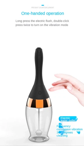 Strumento di pulizia vaginale anale lampadina cenema automatico silicone douche cenema kit - Foto 7 di 9