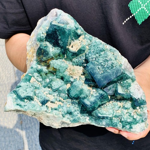 7,7 Pfund natürlicher grüner FLUORIT Quarz Kristall Cluster Mineral Probe - Bild 6 von 13