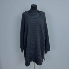 OSKA Fabulous Arty Textured Stretch Jersey Stripe Dress Grey Size 3