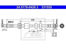 Bremsschlauch ATE 24.5178-0428.3 für Volvo XC60 XC60 I Van