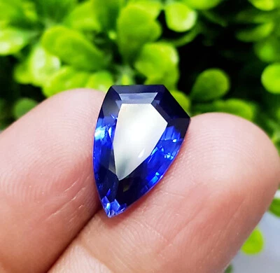 Bague en forme de fantaisie saphir bleu naturel de 11,00 ct taille pierre pré...