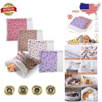 4-Pack Cat Sleeping Bags - Cozy 24x22 Inch Plush Pet Cave Bed for Small Dogs