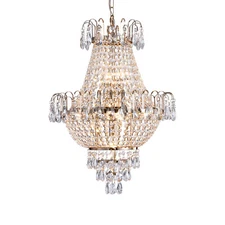 Luxury K9 Crystal Chandelier French Hanging Pendant Lamp Ceiling Light Fixture