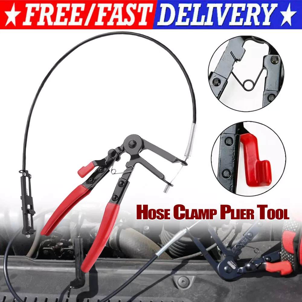 Flexible Long Reach Locking Hose Clamp Removal Pliers Clip Ratchet