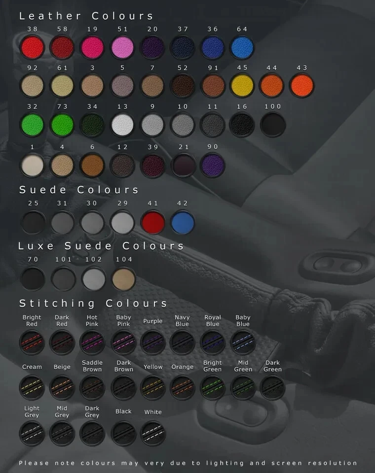 RED STITCHING FITS PEUGEOT 308 2007-2012 2X DOOR HANDLE LEATHER COVERS ONLY - Image 2 of 3