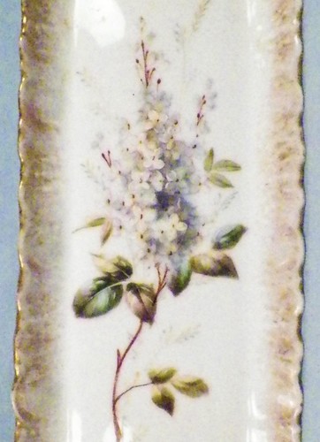 Limoges Visitenkarten Tablett Porzellan Flieder Blumen A Klingenberg Antik Schön - Bild 4 von 7