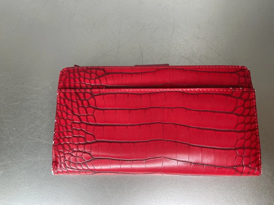 Carteira Snap BUXTON VERMELHA Couro Sintético Vermelha Pele de Cobra - Imagem 4 de 4